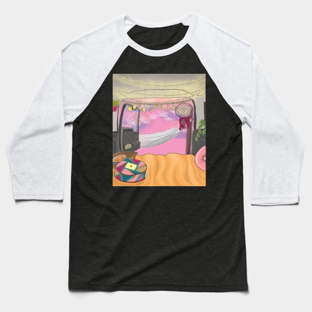 Camper Van Life - cloudy day Baseball T-Shirt by Ethereal Designs